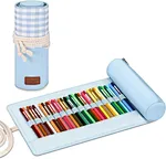 Comes with two main compartments for various kinds of use, a roll-up pencil case wraps that holds up to 32 colored pencils or 16 watercolor markers, and a detachable zipper pen holder for your gel pens, erasers, and pencil sharpener.